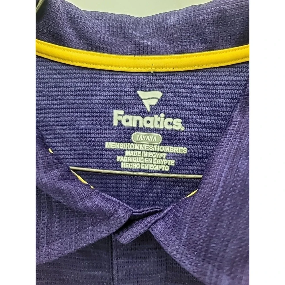 Fanatics NFL Minnesota Vikings Mens Polo Shirt Sz M Purple Yellow‎